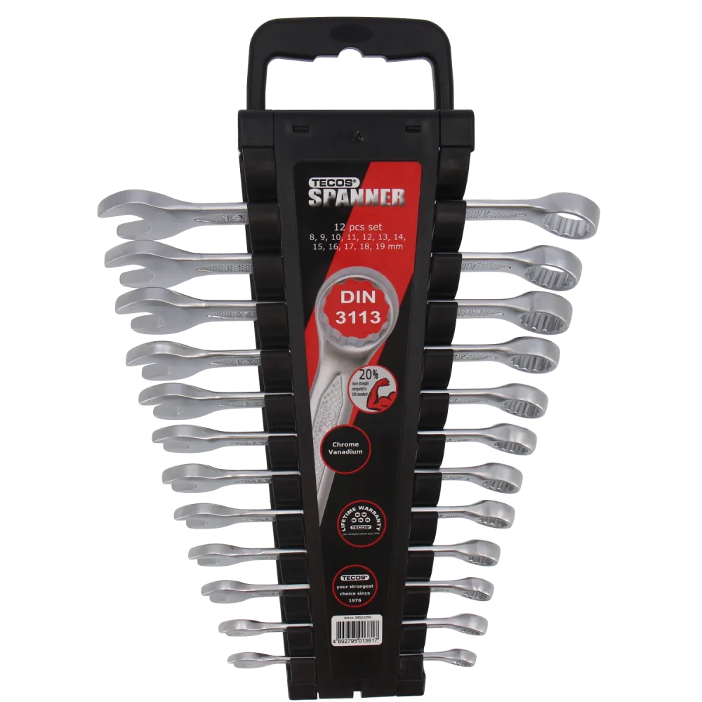 Tecos T-CW819 Fastnøkkelsett- 12 deler, mm