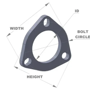 Vibrant 3-Bolt T304 SS Exhaust Flanges (2.5in I.D.) - 5 Flange Bulk Pack