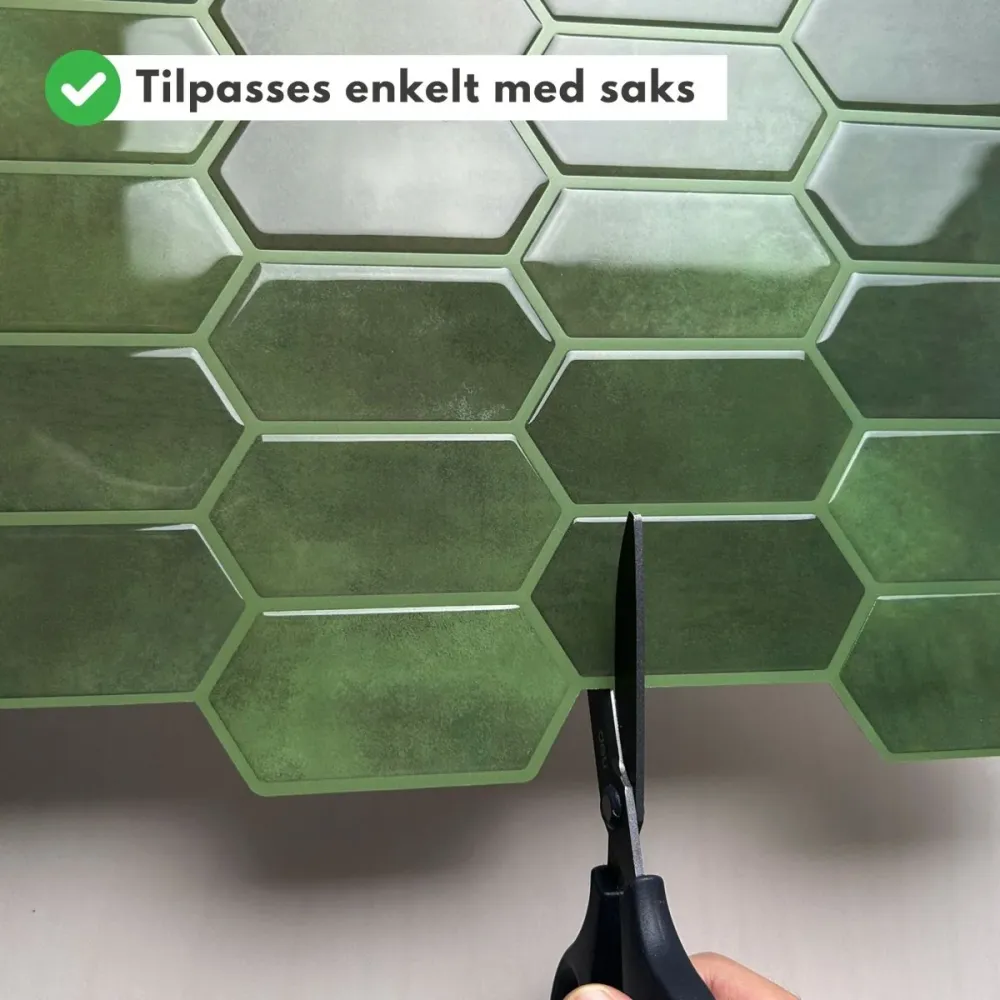 10-pk Alexandra grønn selvklebende veggfliser