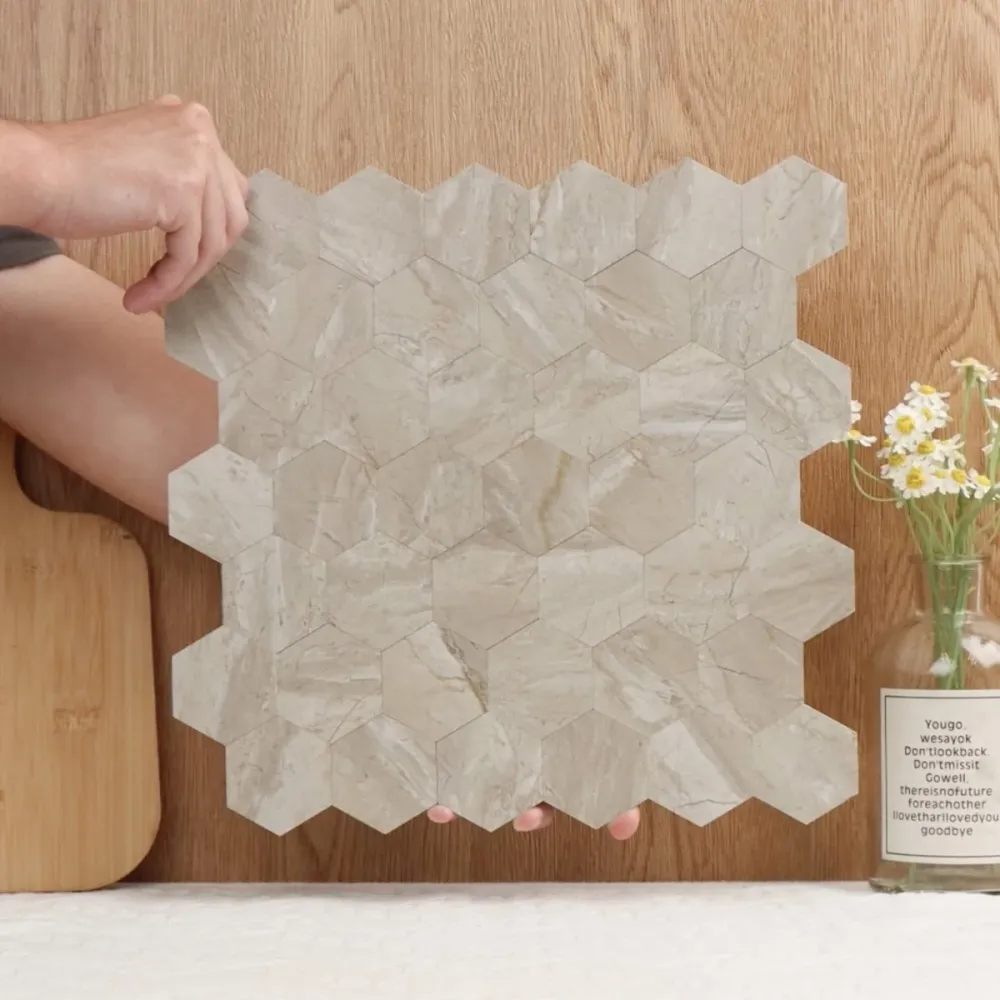 10-pk Grace hexagon selvklebende veggfliser