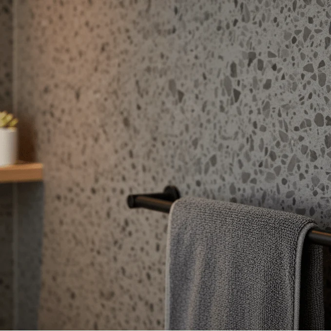 8-pk Lisboa Terrazzo mørkegrå selvklebende fliser