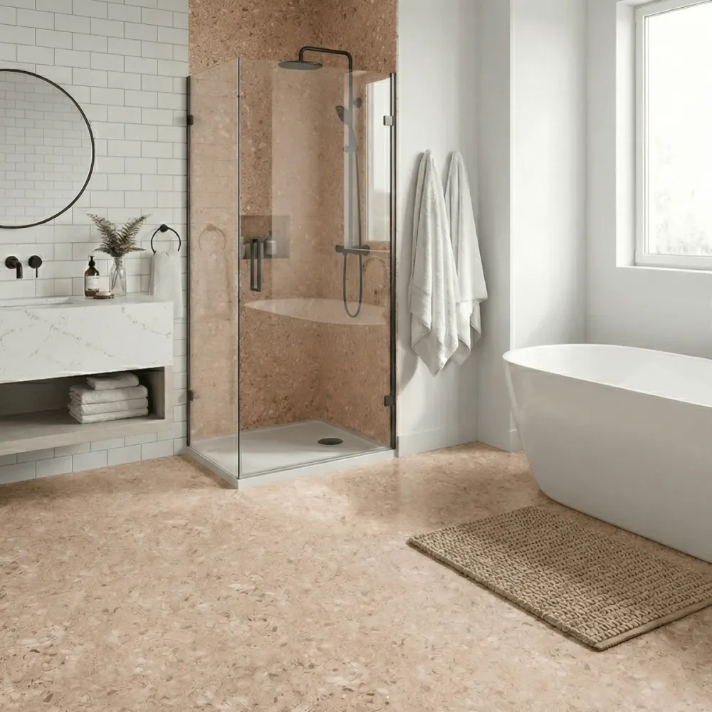 8-pk Lisboa Terrazzo sand selvklebende fliser