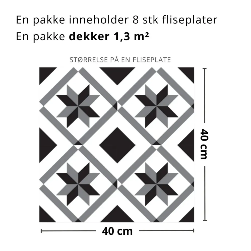 8-pk Oslo selvklebende fliser