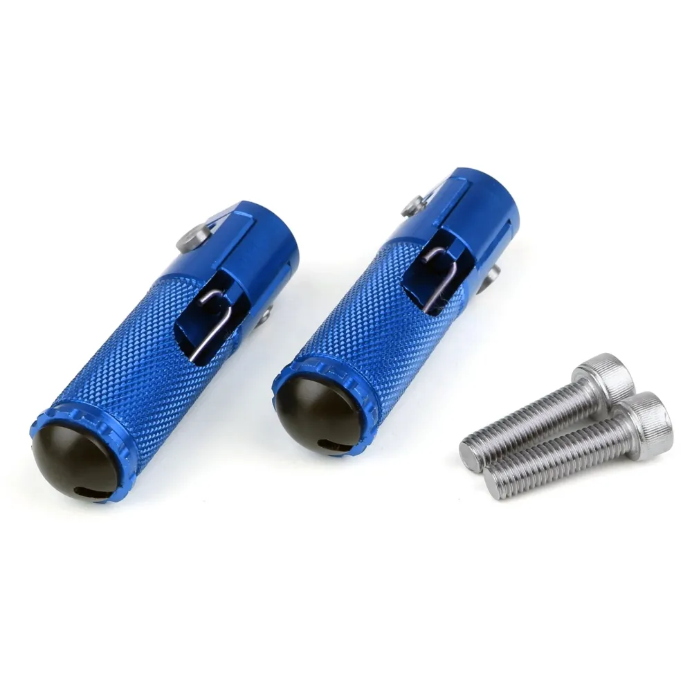 CNC sammenleggbar fotpinner Footpeg Back Set Rest Racing Universal Motorcycle Blue