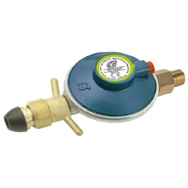 IGT, Gassregulator 5-11 kg flasker, POL ut: 1/4" V, Marine godkjent EN16129-DM med PRV sikkerhetsventil
