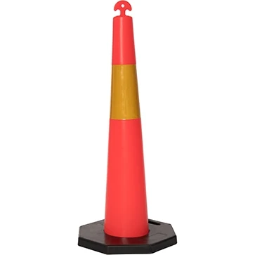 Trafikkkone T-kone (Avsperringskone) Rød/Gul