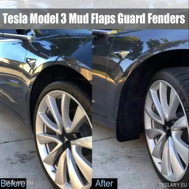 Tesla Model 3 & Highland Carbon Fiber Style Mud Flaps (4 stykker)