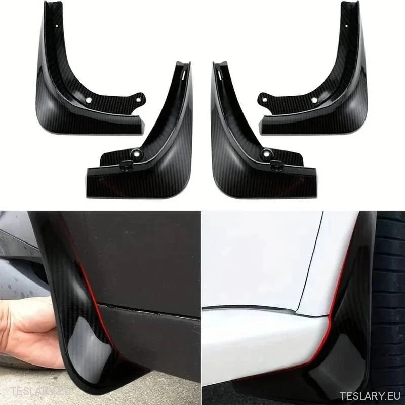 Tesla Model 3 & Highland Carbon Fiber Style Mud Flaps (4 stykker)