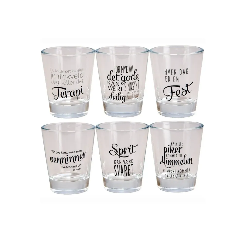 6-pk Shotglass jente tekster