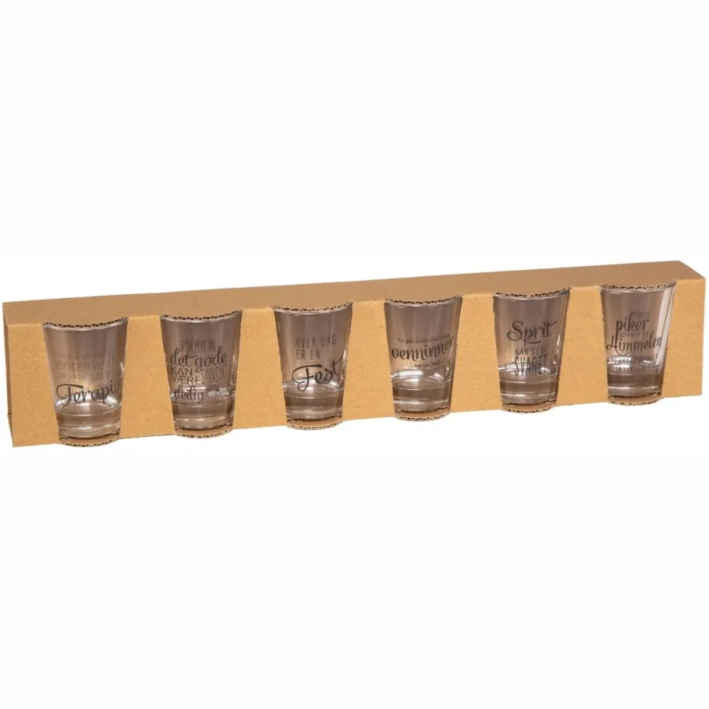 6-pk Shotglass jente tekster