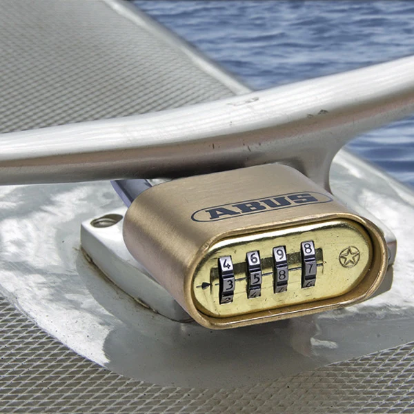 Abus, Kodet hengelås messing m/RF krok, 50mm