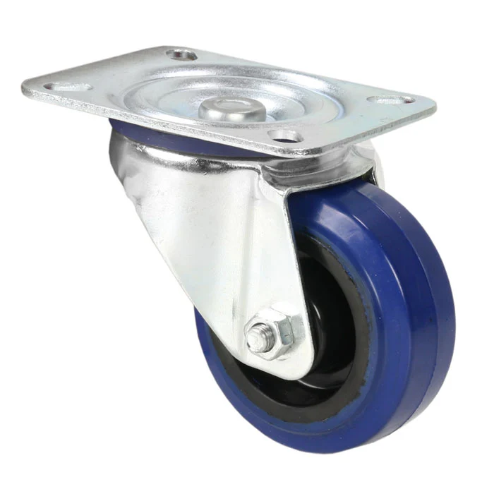 Adam Hall Hardware 372081 - Swivel Castor 80 mm blue Wheel