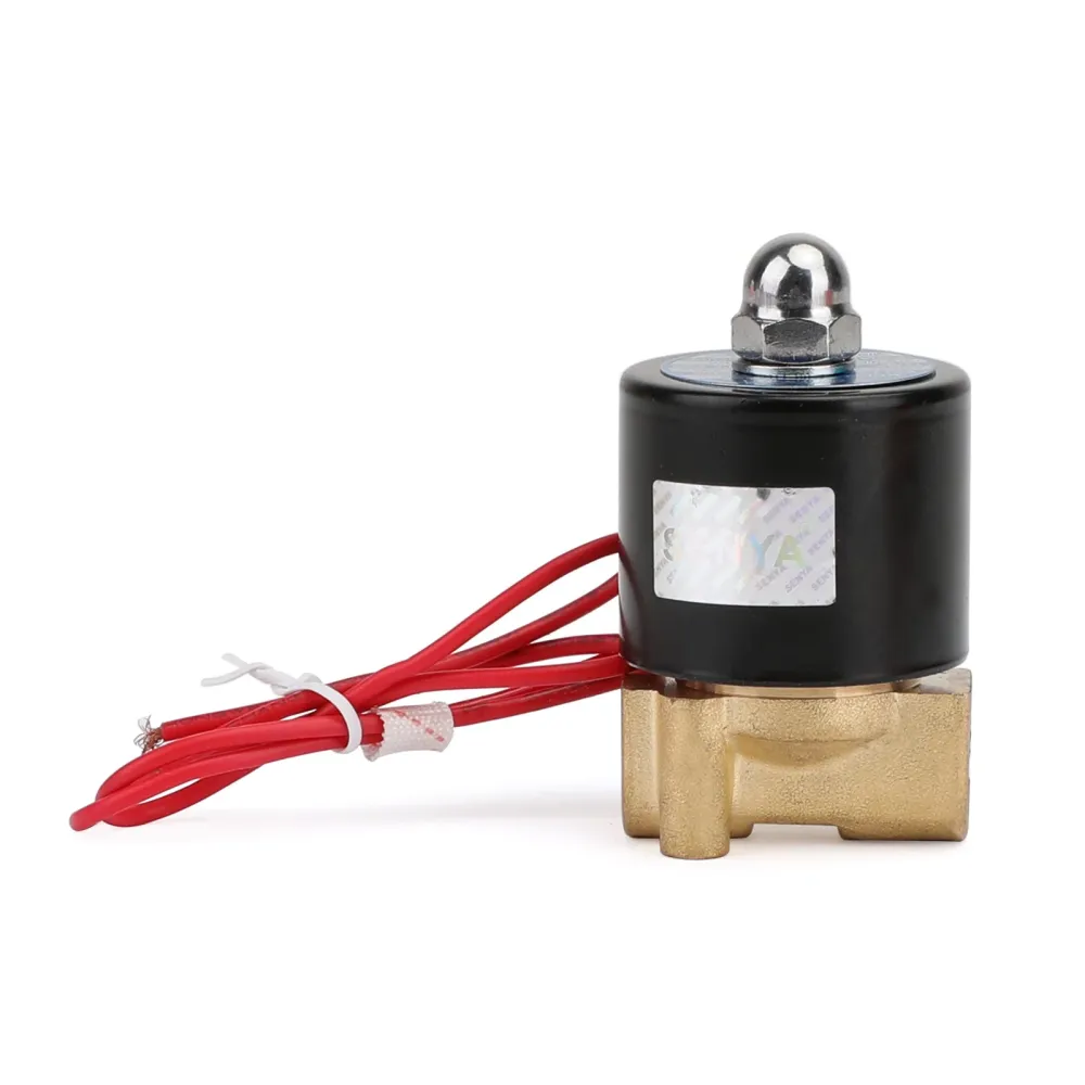 1/4" AC 220V Messing Normalt lukket Elektrisk Magnetventil BSP Gass Vann Luft N/C