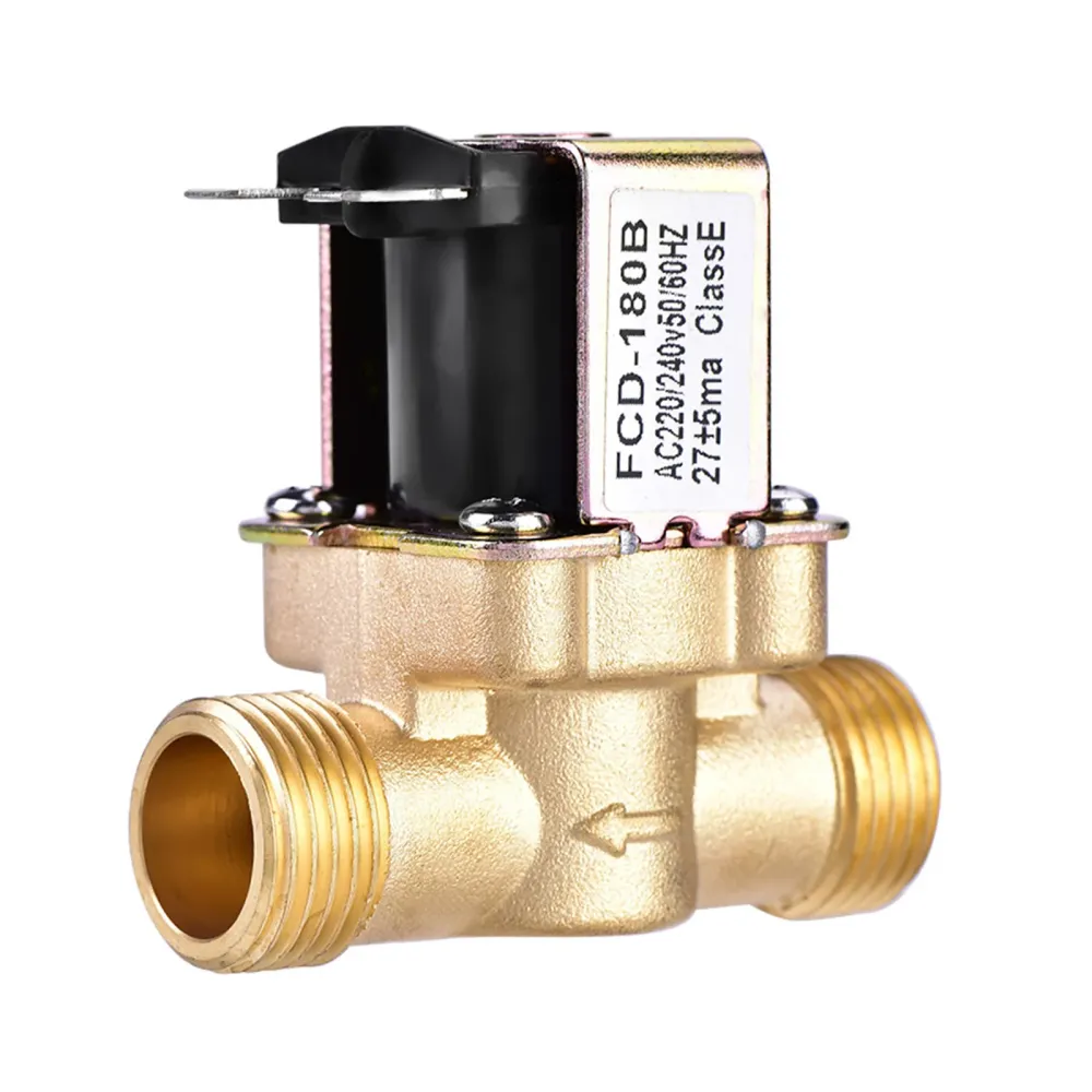 1/2" AC 220V normalt lukket elektrisk magnetventil i messing vannkontroll