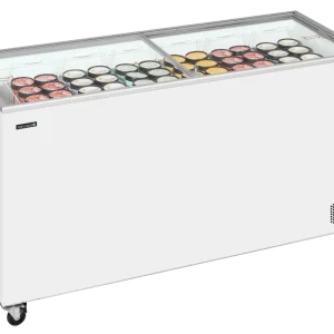 Iskremfryser Tefcold IC501SC – Displayfryseboks 430 liter med flate skyveglass