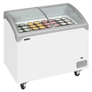 Iskremfryser Tefcold NIC301SCEB – Displayfryseboks 218 liter med buede skyveglass