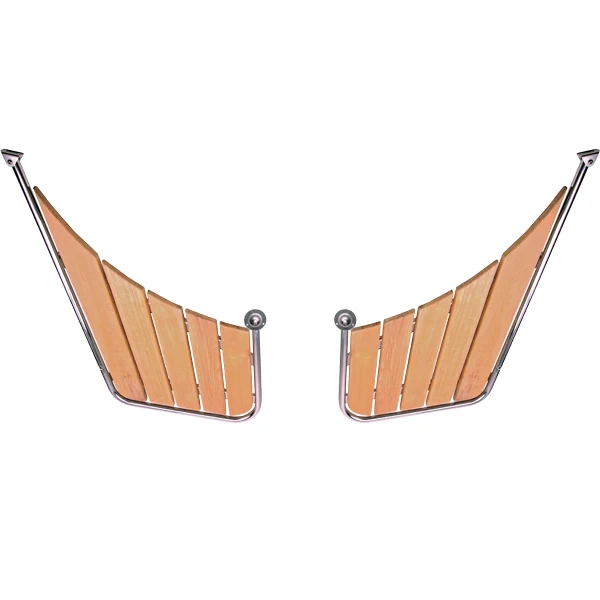 SeaTec, 2-delt Badeplatform til Nordisk Snekke, 95/47x65 cm, Rustfrit Stål med Teak