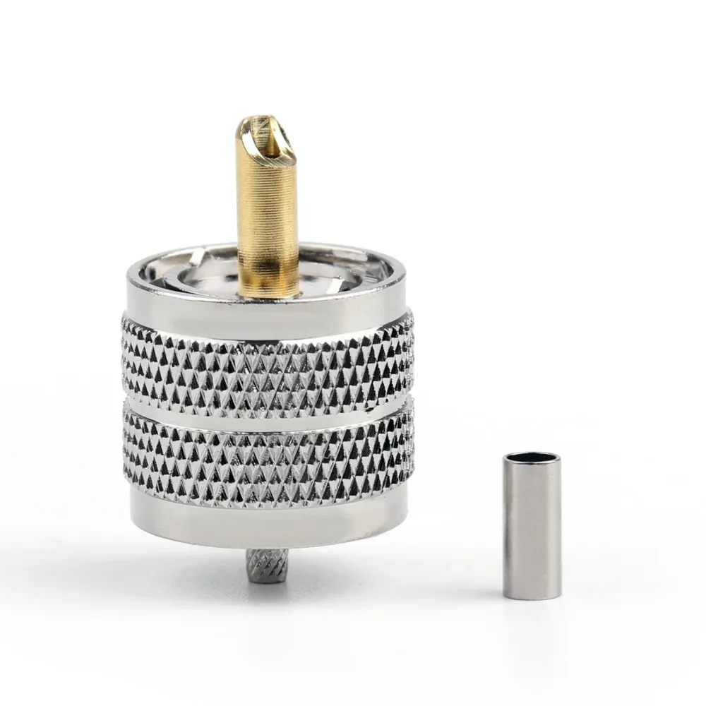 10PCS UHF Plug Male PL259 Crimp Connector Adapter RG316 RG174 RG178 LMR100