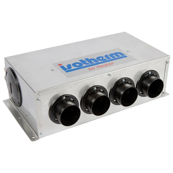 Isoterm, kraftig varmeovn 10 kW, 24V, 600 m³/t, 4 luftuttak