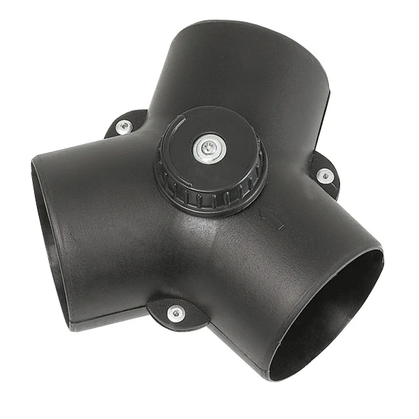Y-ventil med spjeld 60mm, sort