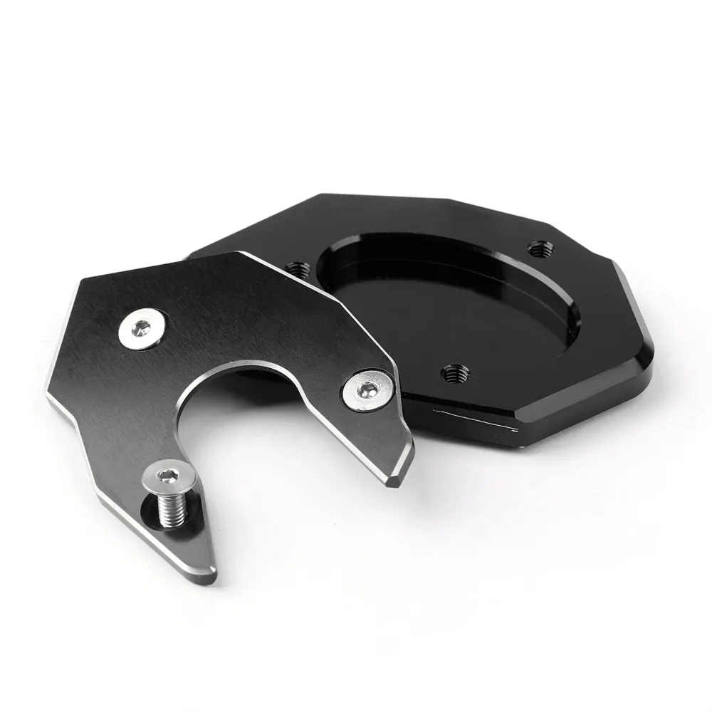 Kickstand Side Plate Stand Extension Pad Kawasaki Z1000 Z800 ZX-10R ER6F BK