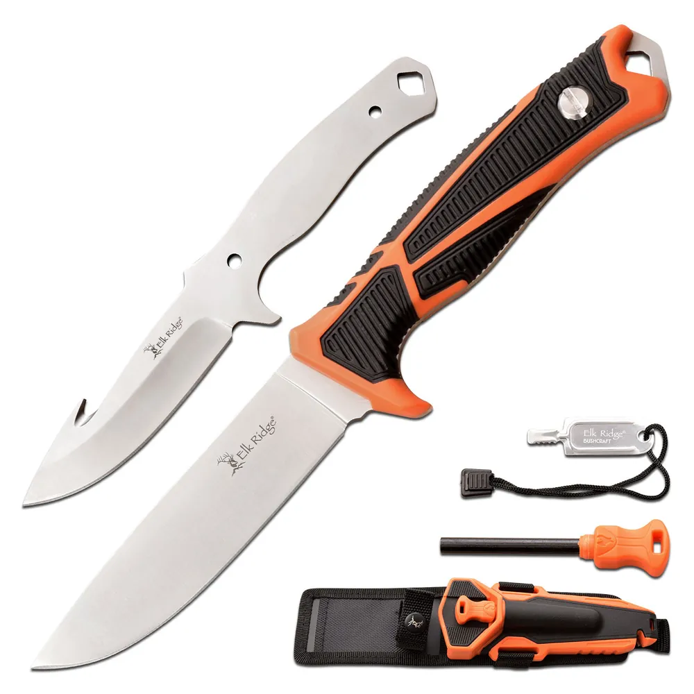 Elk Ridge - Trek Hunting Combo - Jakt og Friluftskniv med Utskiftbare Blad