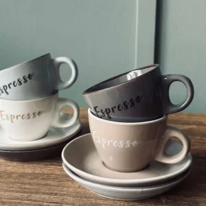 Kopp m. underskål Espresso 100 ml - 4 stk