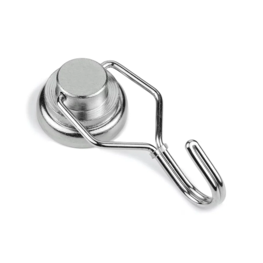 Potmagnet med krok, Ø25 mm (roterende krok)
