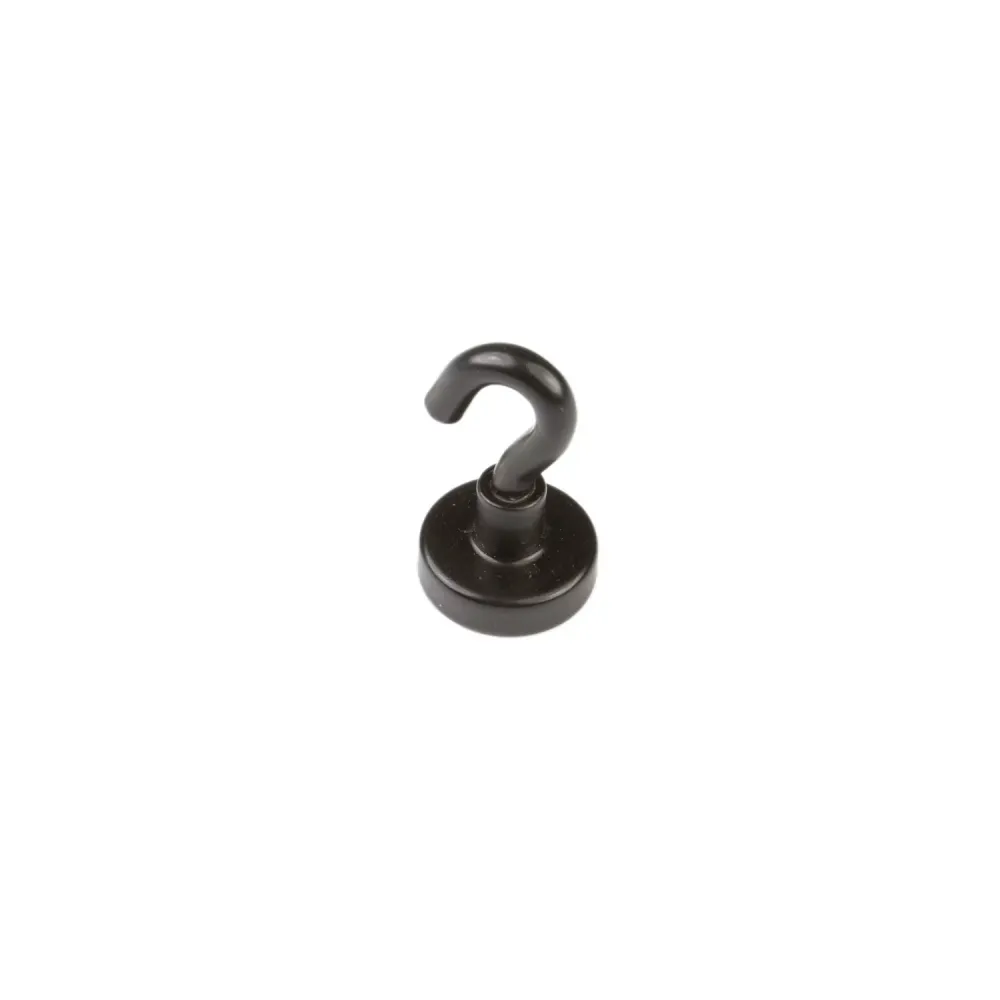 Potmagnet med krok, Svart Ø16 mm