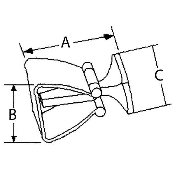 Dørholder 41x35mm RF stål, AISI 316