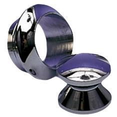 Foresti, Skyvelås med ring forkrommet messing dør 16mm, Ø 23mm