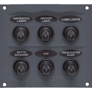BEP, bryterpanel 6 på/av 20A IP56, 12V (900-6WP)