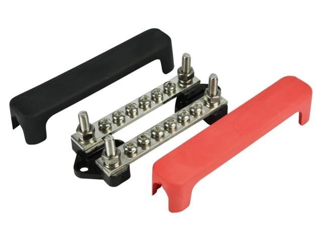 BEP, Rekkeklemme dobbel 6 terminaler, 100 , Messing, 2 bolter