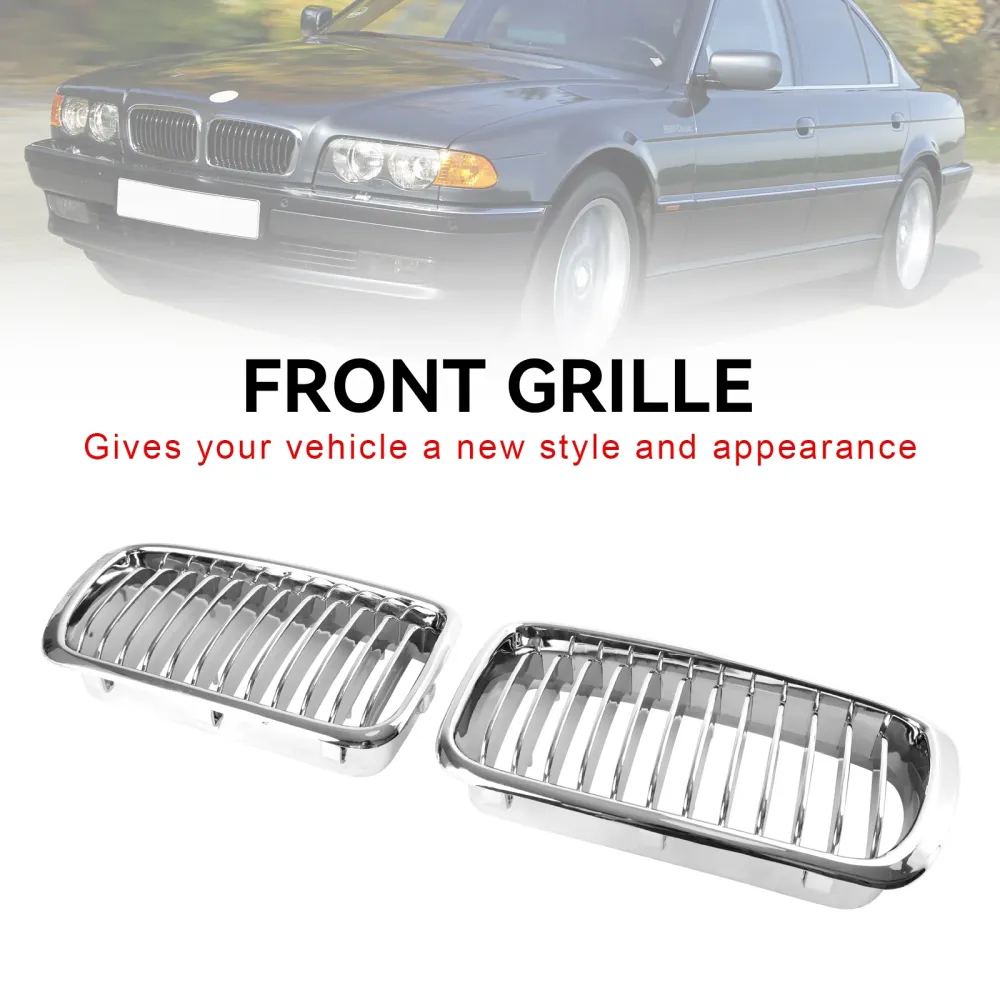 1994-2001 BMW 7 Series E38 Chrome Front Kidney Grill Grille 2PCS