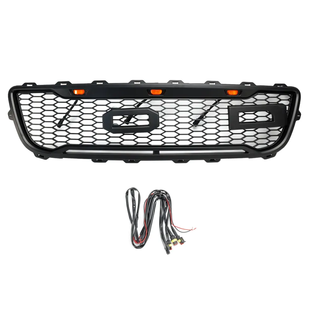 1999-2003 Ford F150 m/ LED Raptor Style Matte Black Front Honeycomb Bumper Grille Grill