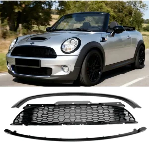 2007-2015 Mini Cooper S R55 R56 R57 R58 R59 JCW Style 3PCS Gloss Black Front Grill Grille