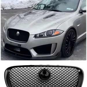 2008 2009 2010 2011 Jaguar XF Pre-Facelift XF-R Style Front Bumper Grill Grill Gloss Black