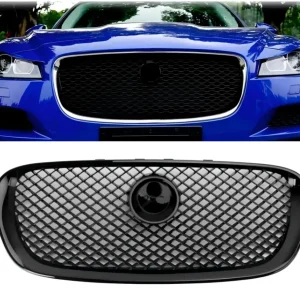 2008-2011 Jaguar XF XF-R Style Front Bumper Grill Grille Gloss Black