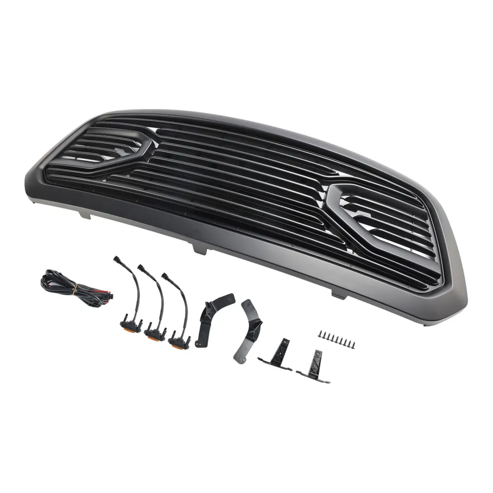2013-2018 Dodge Ram 1500 Black Big Horn Style Front Bumper Grill Grille