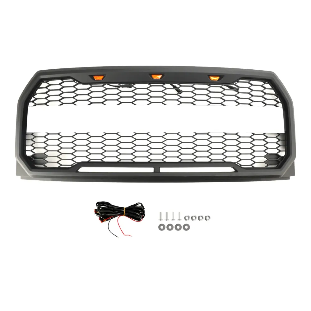 2015 2016 2017 Ford F150 Raptor Style m/ LED -erstatning Front Bumper Grill Grill