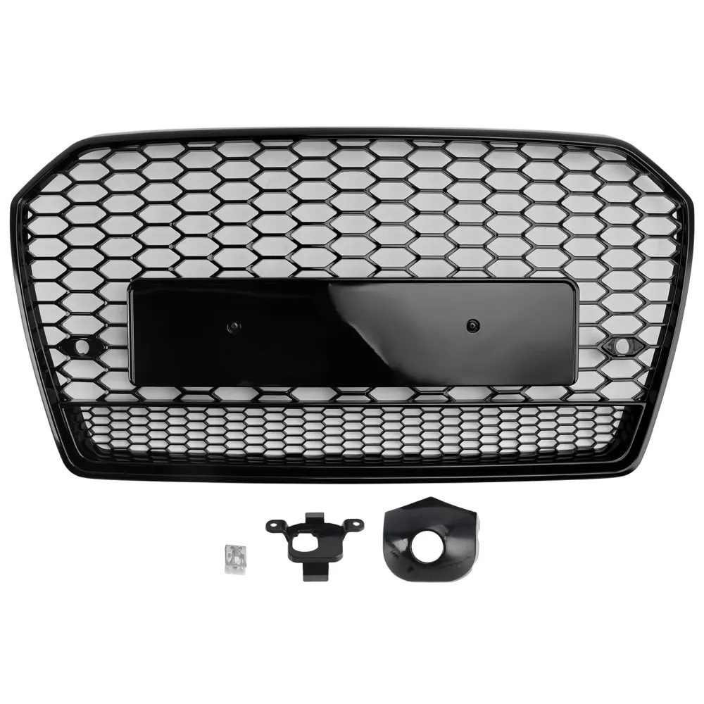2016 2017 2018 Audi A6 S6 C7 RS6 Style Honeycomb Mesh Front Grille Grill Black