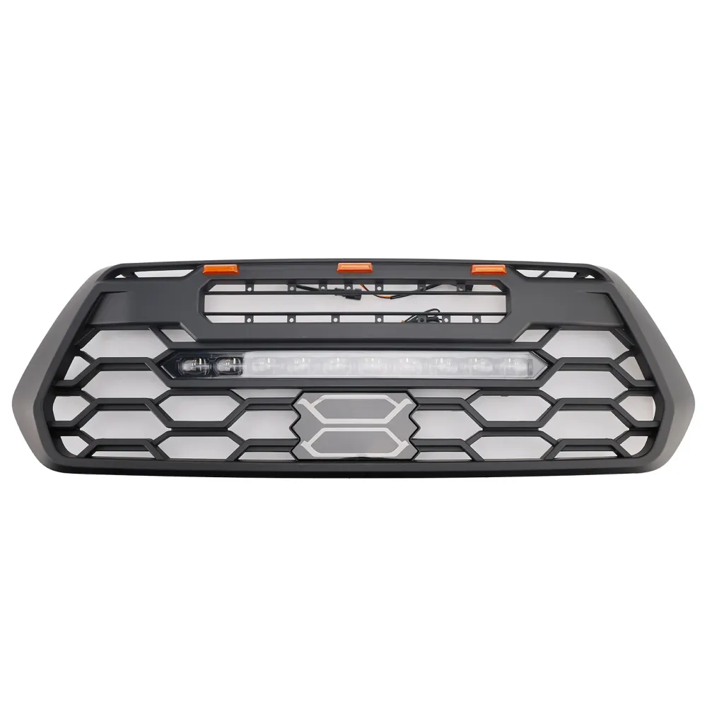 2016-2023 Toyota Tacoma m/ LED-lys foran støtfanger Grill Grille