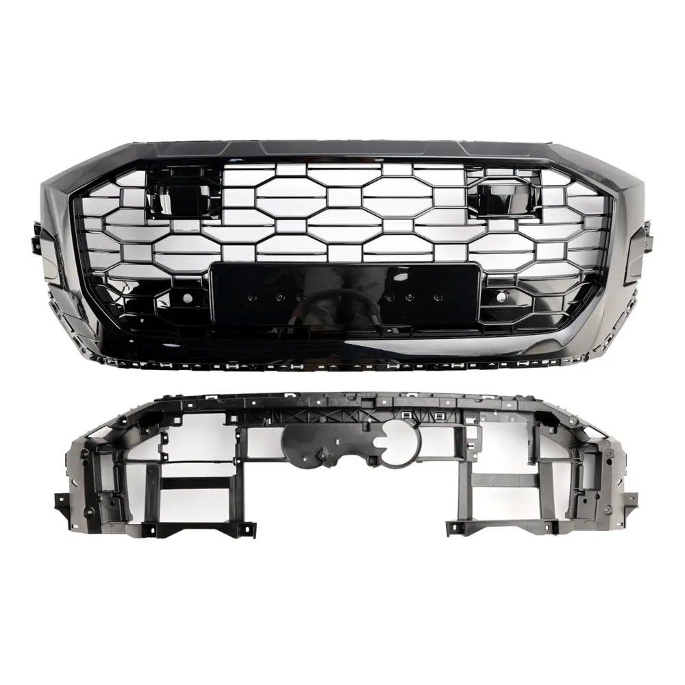 2019-2023 Audi Q8/SQ8 RSQ8 Style Gloss Black Front Honeycomb Mesh Grille