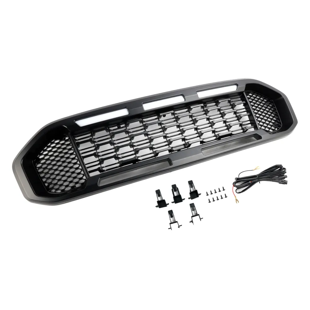 2019-2023 Ford Ranger T8 Black Front Bumper Grill Grille m/LED-lys