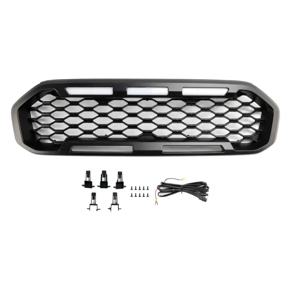 2019-2023 Ford Ranger T8 Front Bumper Grill Grille svart m/LED-lys