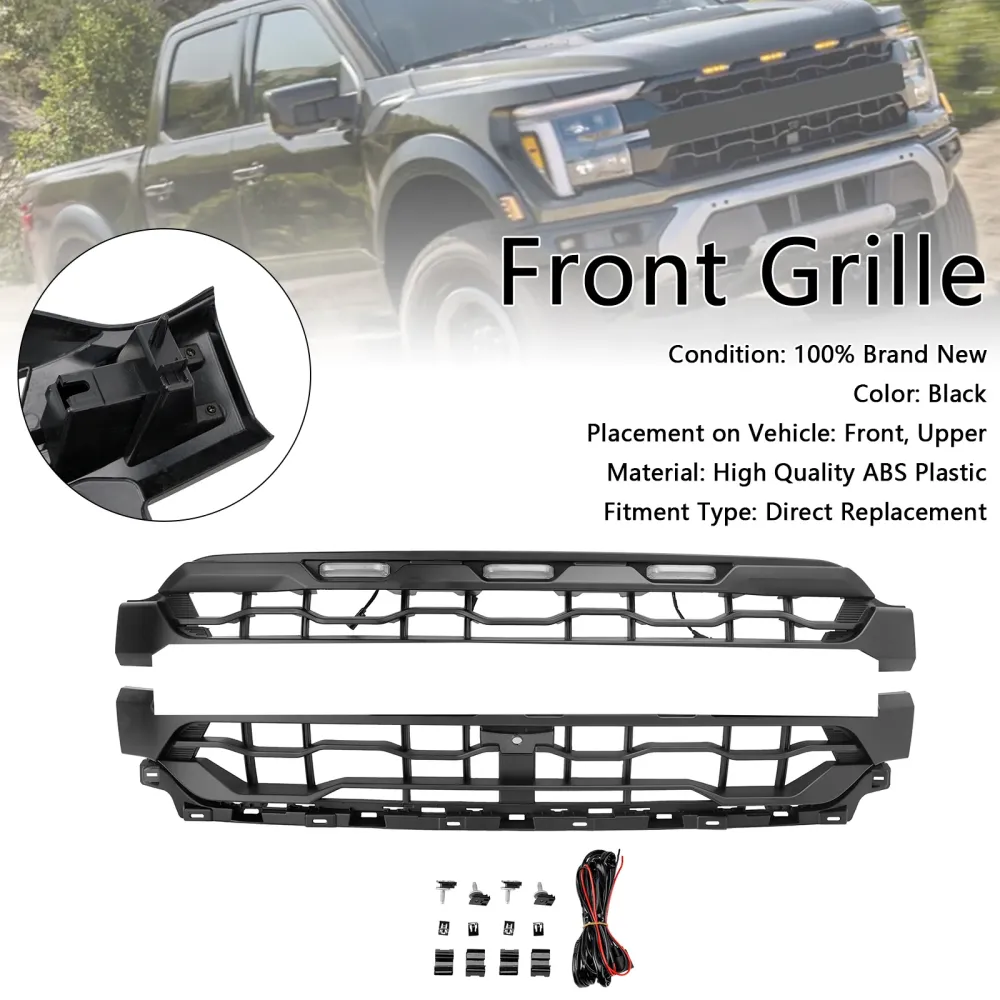 2024+ Ford F150 med LED svart frontfanger grillgrill