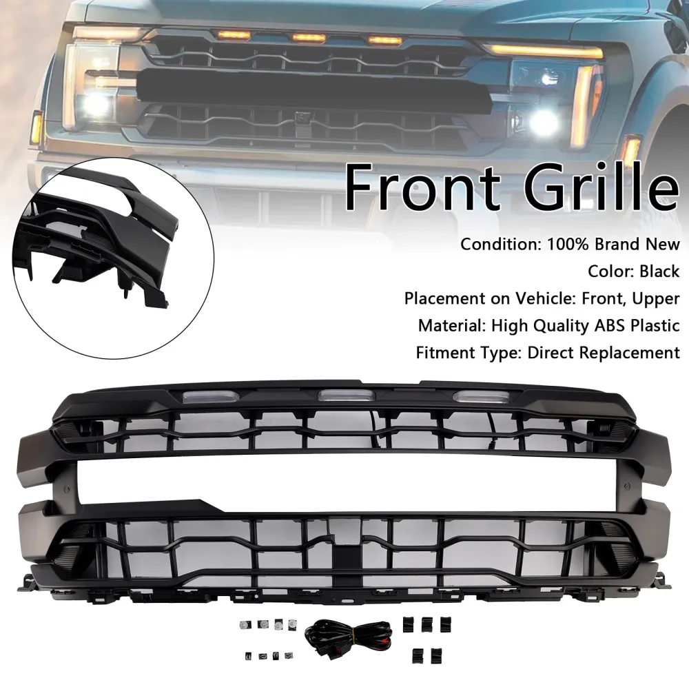 2024+ Ford F150 Raptor Black Front Bumper Grille Grill