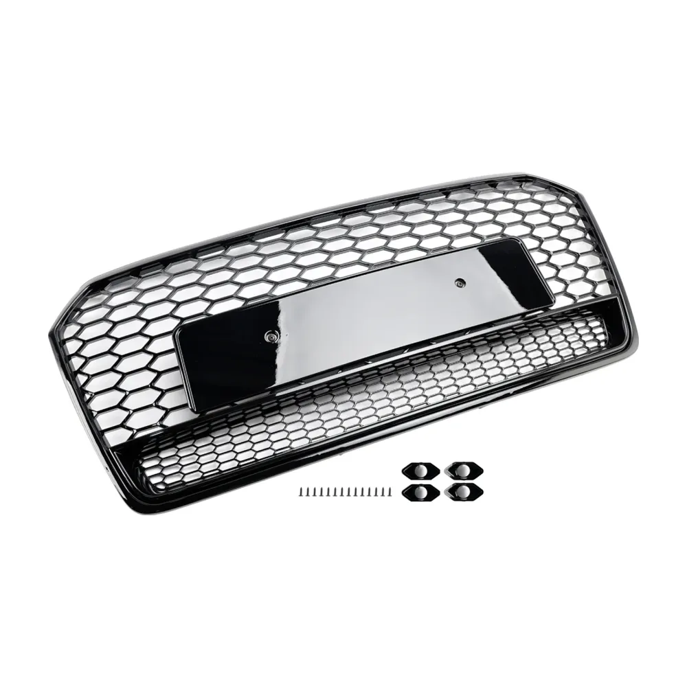 Audi A7 C7 S7 2016-2018 RS7 Style Honeycomb Front Bumper Grill Grille Black