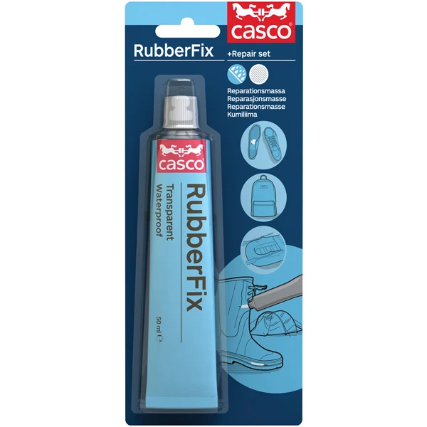 Casco, RubberFix, 50ml - Gjennomsiktig lim gummi, neopren, tre og metall