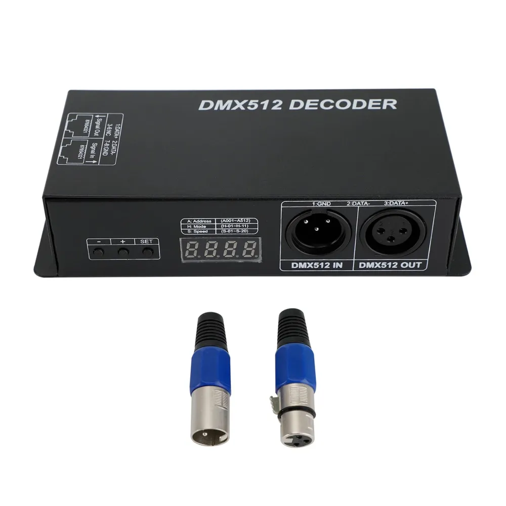 LED RGB DMX 512 Controller Decoder Dimmer 3Channels 24a 3x8a Stripe Light